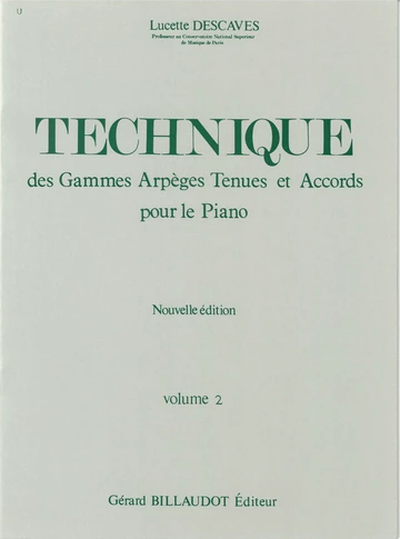 Technique des gammes, arpèges, tenues et accords. Volume 2 Visual